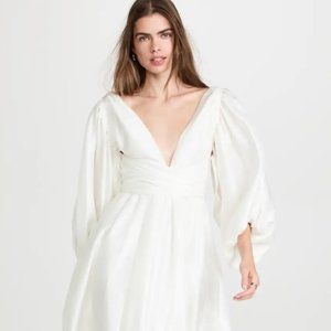 Azeeza Cera Raw Silk Midi Dress | Wedding Dress